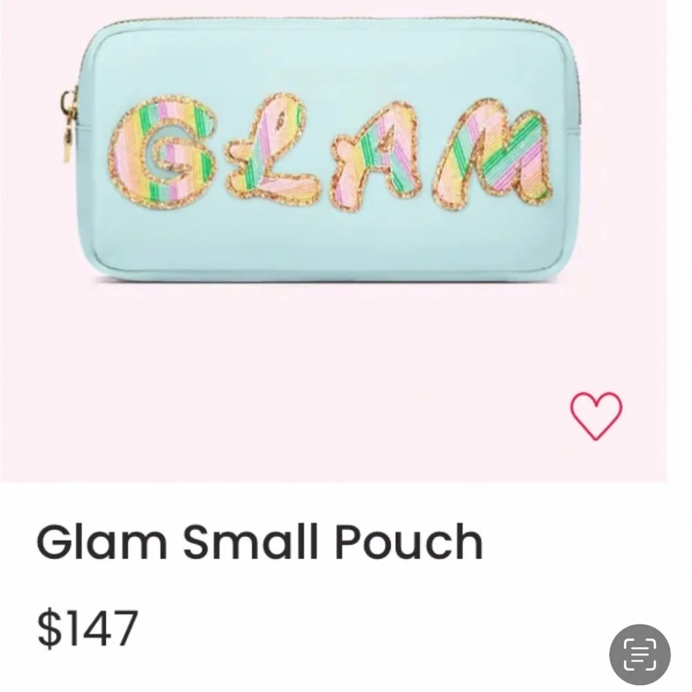 Stoney Clover Lane GLAM Patch Pouch Cosmetic Bag Travel Makeup Case